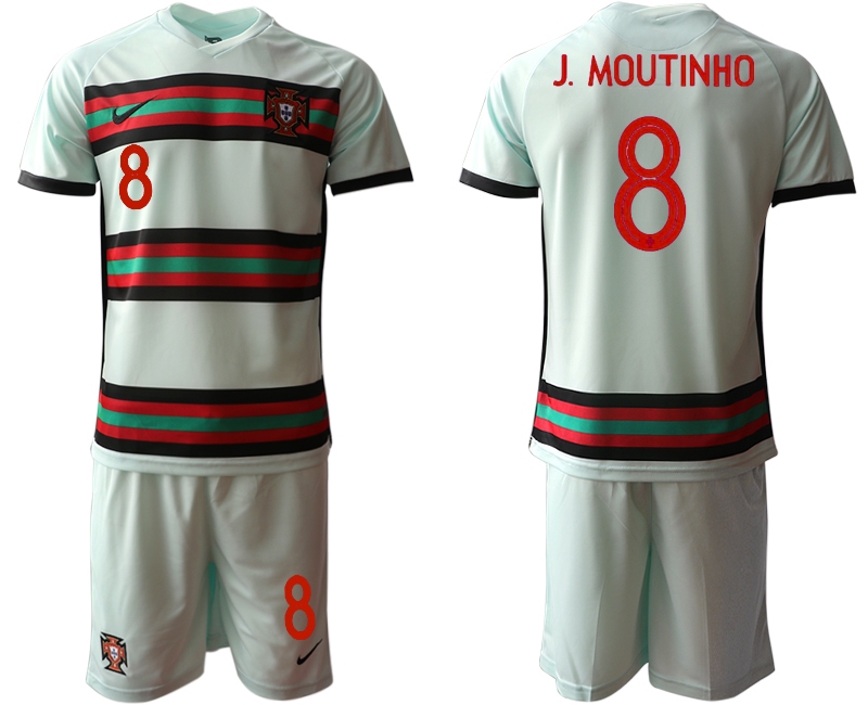 Men 2021 European Cup Portugal away grey #8 Soccer Jersey1
